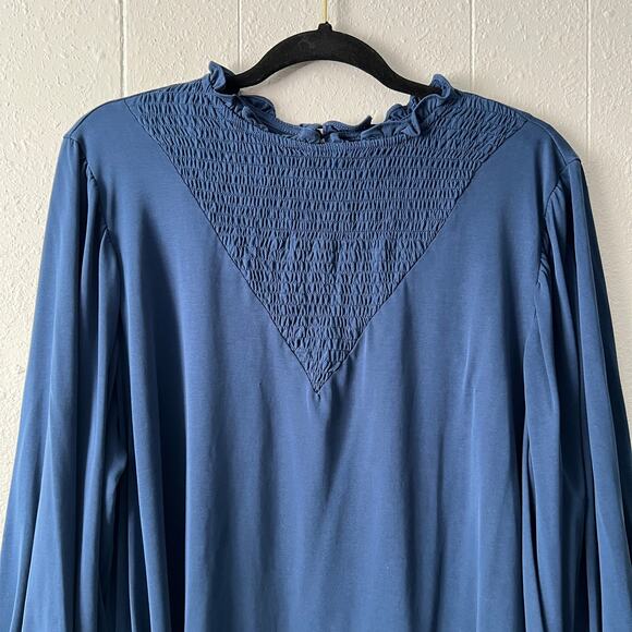 LuLaRoe Womens Top 2XL Puff Sleeves Smocked Relaxed Career Workwear Office Chic - Picture 3 of 11